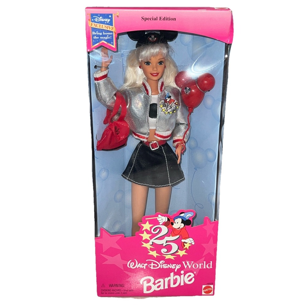 1996 Walt Disney World Exclusive 25th Anniversary Barbie Doll 16525 New In Box
